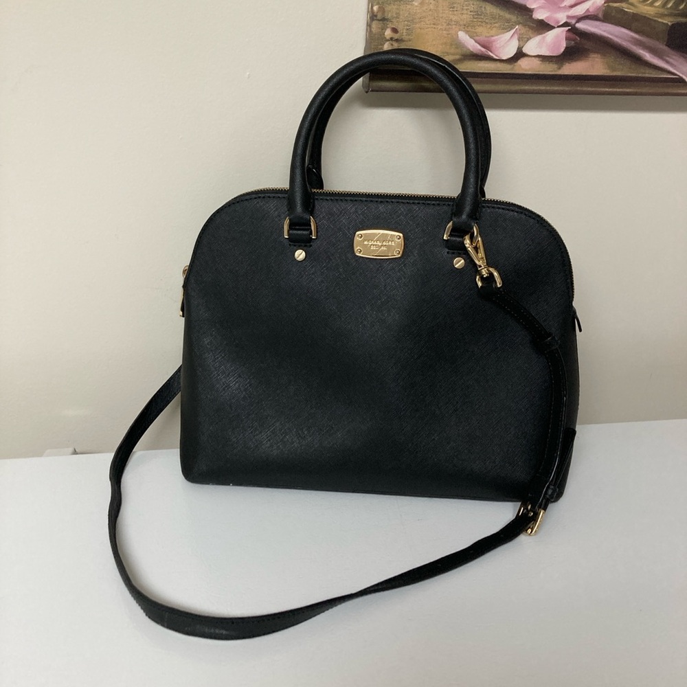 Michael Kors Black Large Dome Satchel